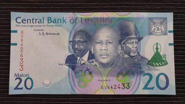 LESOTHO 20 Maloti 2021 UNC Banknote