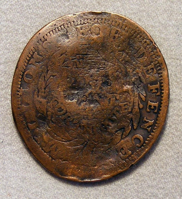 Unique Elongated 1841 "Millions For Defence..." Hard Times Token!! HT 58!