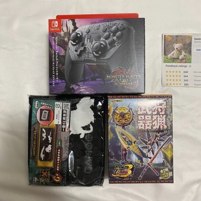 Nintendo Switch Pro Controller Monster Hunter Rize Soleil Break Édition Noir W/