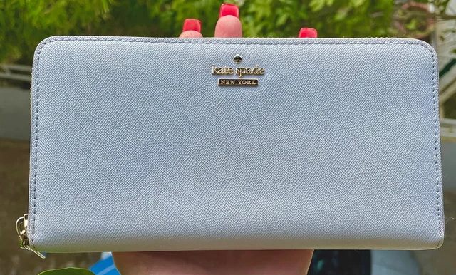 Kate Spade New York Leather Zip Around Cameron Street Lacy Wallet Blue