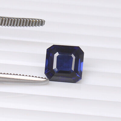 BLU Naturale Zaffiro Blu Asscher Forma 6.95 Carati Diamante Taglio Sfuso Certificato 