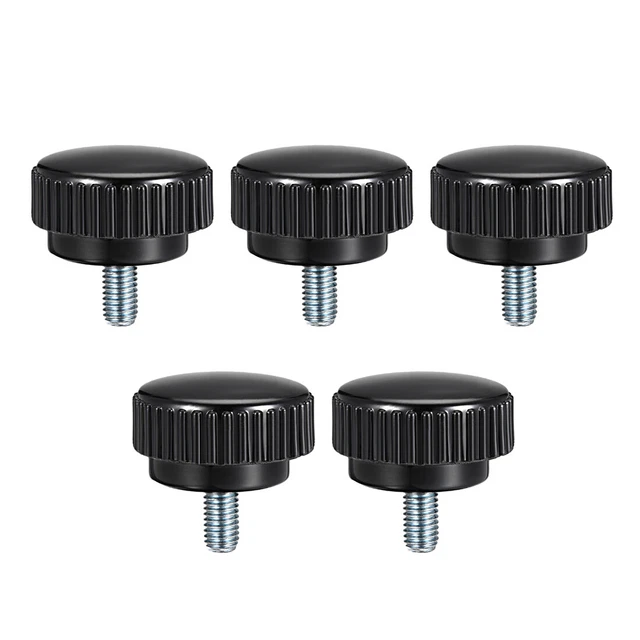 M8x15mm filetage mâle Élément serrage moleté Grip visser tête rond type 5pc