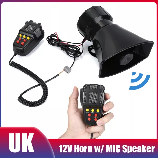 150dB Loud Sound Police Siren Horn w/ MIC Speaker Warning Alarm Electronic Horn