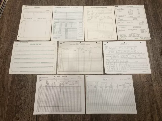 Lot of 9 VTG IBM System 360 Punched Card RPG Data Recording Forms ALL DIFFERENT