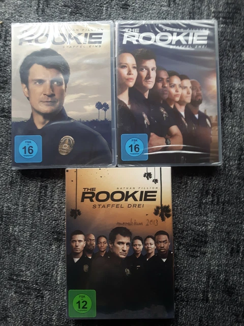 THE ROOKIE - SEASON 1 + 2 + 3 - DVD Region 2 (UK)  - Nathan Fillion