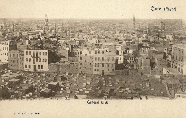 Carte Postale Ancienne RPPC Photo Aérienne Du Caire Depuis La Citadelle - Vers 1920, Égypte, Non Postée