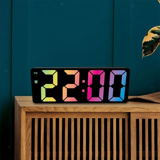 Digital Alarm Clock LED Display Temperature Date Time Bedside Snooze Clock Home