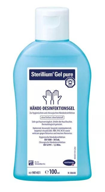 Sterillium Gel pure, der Klassiker der alkoholischen Händedesinfektion, 100ml
