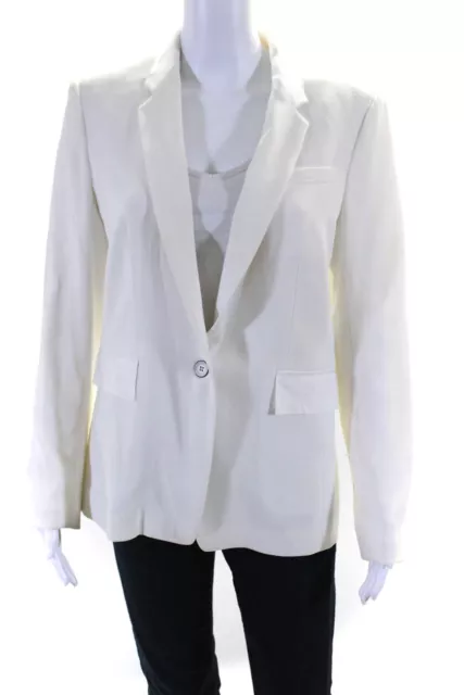 Rag & Bone Womens Buttoned Darted Collared Long Sleeve Blazer White Size 8