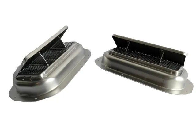 Trailer Roof Vent One Pair Aluminum High Profile Popup Air Flow & Gasket 2 Vents