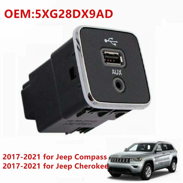 1 Front-Charging-Port USB Auxiliaire Pour 2017-2021 For-Jeep Cherokee Compass