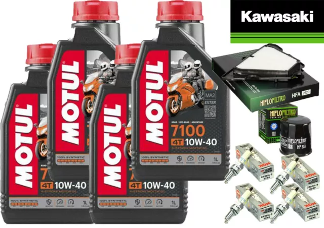 Kit/Tagliando Kawasaki Z/1000 2014/16 Motul 7100 10W40 Filtro Olio Aria  Candele