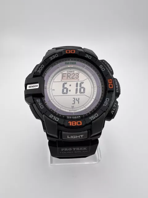 Casio Pro Trek Men's Tough Solar Triple Sensor Black Resin 52mm Watch PRG-270