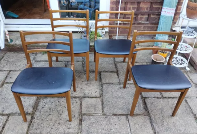 Mid Century Faux Leather Dining Chairs Set Of 4