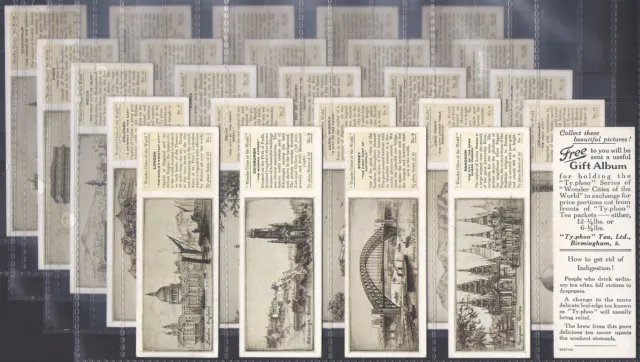 Typhoo (Tea)-Full Set- Wonder Cities Of The World 1933 (T25 Cards) Excellent