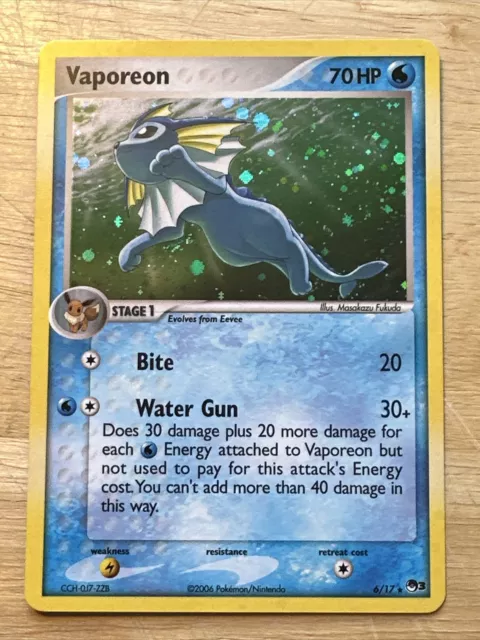 Vaporeon - 6/17 - POP Series 3 Holo Promo - NM/M - Pokemon Card