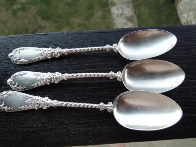 Antique French Napoleon III Sterling Silver Tea Spoons-3pcs.