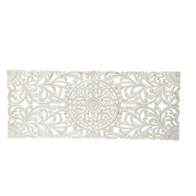 Cabecero de Cama DKD Home Decor Blanco Dorado Espejo Madera MDF [151 x 2 x 60