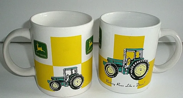 John Deere Coffee Mugs Cups Gibson Tractor Nothing Runs Like A Deere  CE