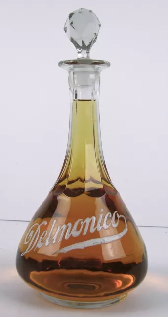 1890s DELMONICO WHISKEY BACK BAR BOTTLE SALOON WHISKEY DISPLAY BOTTLE DECANTER