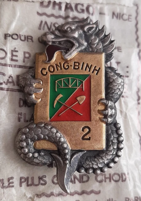Insigne Émaillé 5° REI - Carte Indochine - Légion Étrangère - Retirage AB - Badge FFL