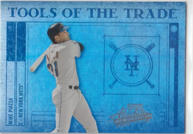 Mike Piazza /100 Absolute Tools Trade Blue Spectrum Mets #50 2003 03 Playoff