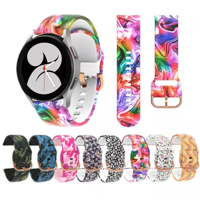 Silicone Fashion Print Replacement Band Strap For Samsung Galaxy Watch 4 40 44MM