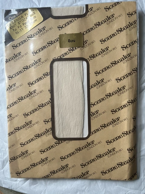 Vintage Scene Stealer Plain Knit Stockings 15 Denier Size 8.5-11 Ecru
