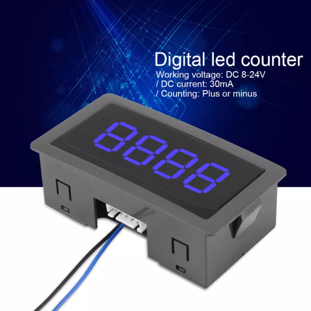 DC LED Digital Display 4 Digits 0-9999 Up/Down Plus/Minus Panel Counter Meter