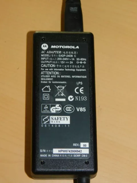 MOTOROLA EADP-24DB ALIMENTATION cable Netzteil TRANSFORMATEUR AC power adapter 3