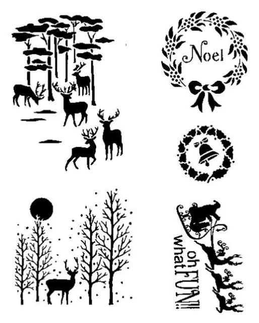 Stencils Crafts Templates Scrapbooking Christmas Stencil - 8 - A4 Mylar