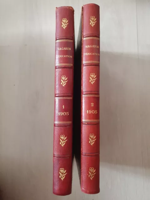 MAGASIN  D' EDUCATION -  COLLECTION  HETZEL - TOMES  1 et 2 -  EDITION DE 1905 -