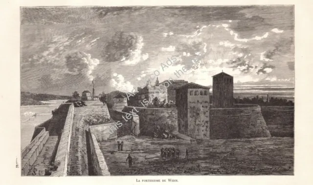 SERBIE SERBIA SRBIJA The Fortress of Widin La Forteresse Gravure Engraving 1876