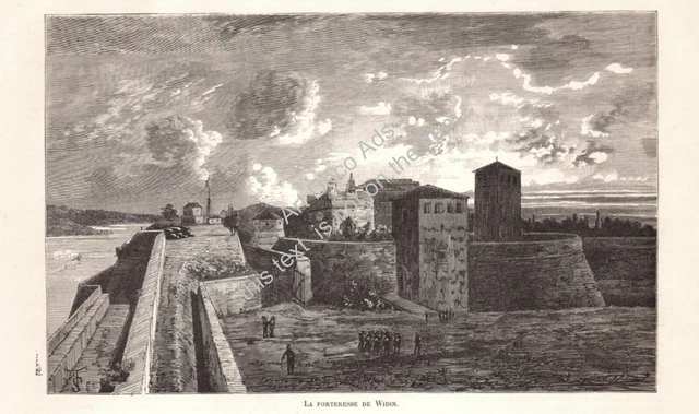 SERBIE SERBIA SRBIJA The Fortress of Widin La Forteresse Gravure Engraving 1876