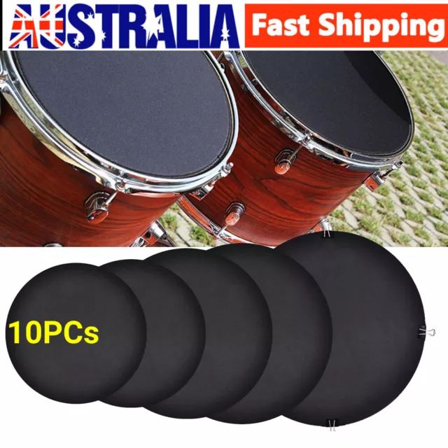10Pcs Drum Mute Pads Silencer Drumming Practice Rubber Foam Pad Cymbal Mute Pad