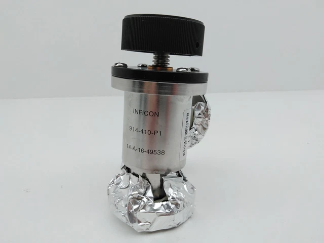 Inficon 914-410-P1 DN35CF-DN40CF Manually Operated Bellow Sealed SS Angle Valve