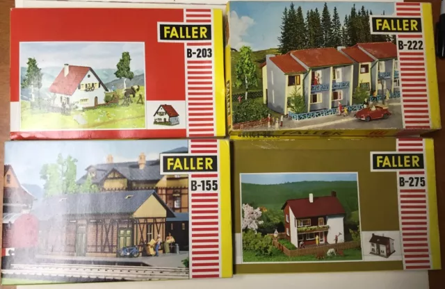 Faller HO Scale Kits Train Layout Germany Scenery Houses Lot Of 4 New In Box
