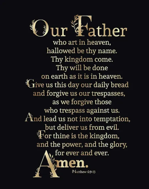 The Lords Prayer 8.5X11 Photo Jesus Christ Our Father God Heaven Angel Reprint