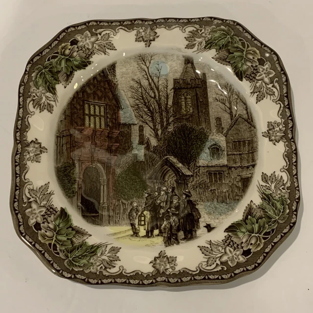 Johnson Bros Christmas Friendly Village Square Salad Plate 7.5" Made in England