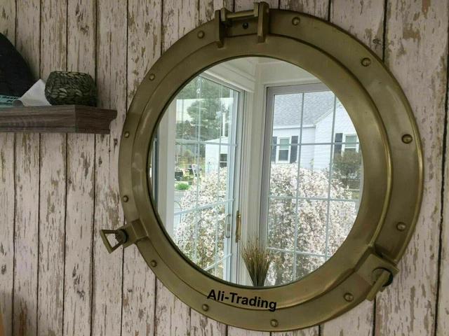 Antik Messing Nautisch Maritim Schiff Boot Fenster & Wand Spiegel Bullauge 20 "