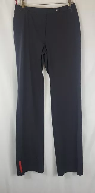 BNWT Ladies Prada Sunfit Stretch Black Smart Trousers With Ankle Zip UK 12