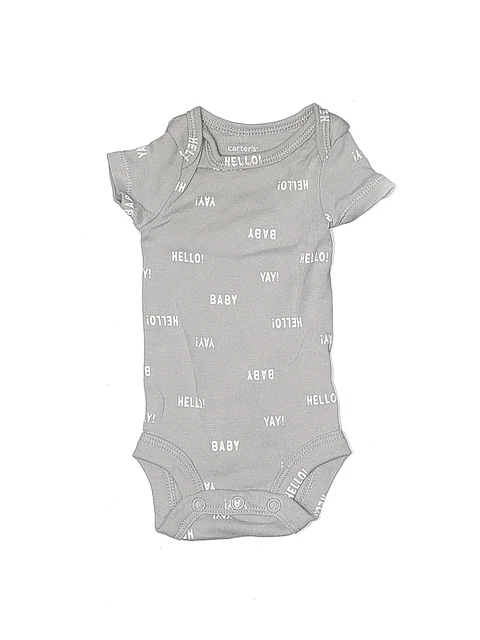 Carter's Boys Gray Short Sleeve Bodysuit Preemie/Up to 7 lb.