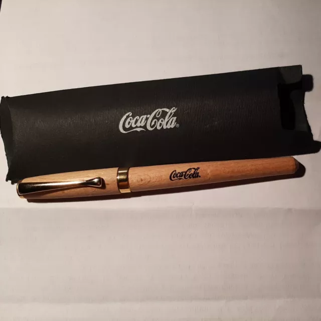 Penna Stilografica Coca Cola Con Custodia Mai Usata In Legno Penna Stilografica Coca Cola Con Custodia Mai Usata In Legno