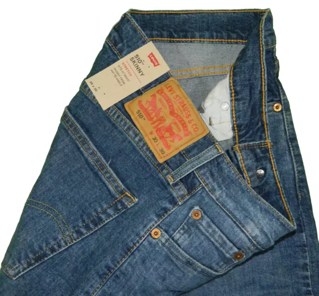 NEW Levi's 510 Skinny Premium Denim Blue Jeans Tag 30x30 measured Size 30x28