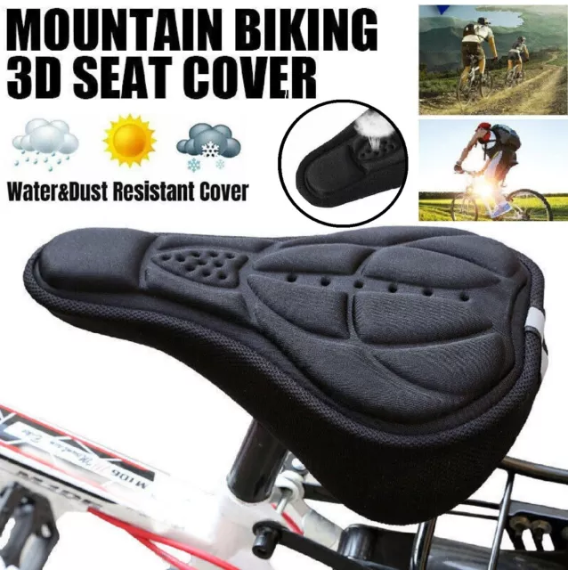 3D Comfort Bicycle Seat Cover Silicone Pad Gel Bike Cycling Saddle Thick Cushion