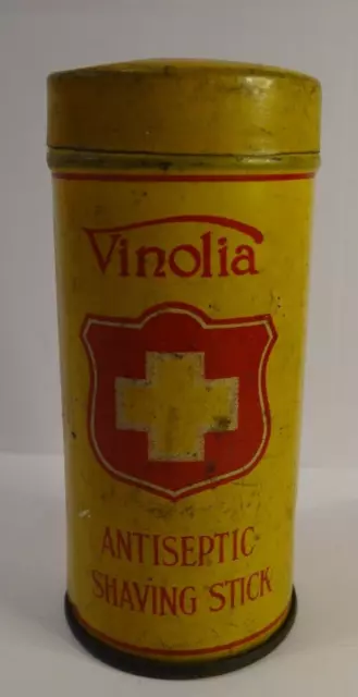 Antique Vintage Vinolia Antiseptic Shaving Stick Tin London England No Contents