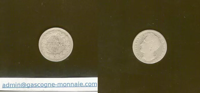 Belgique 1/4 franc Leopold 1er 1834