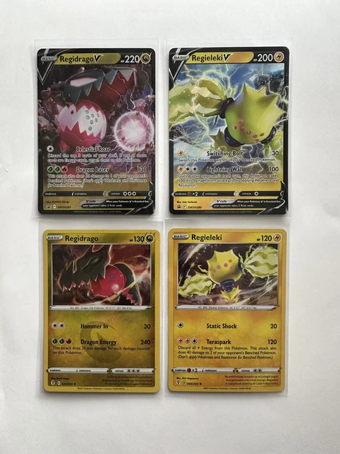 Pokemon - 4 card bundle - Regieleki V SWSH280 and Regidrago V SWSH281 - Mint
