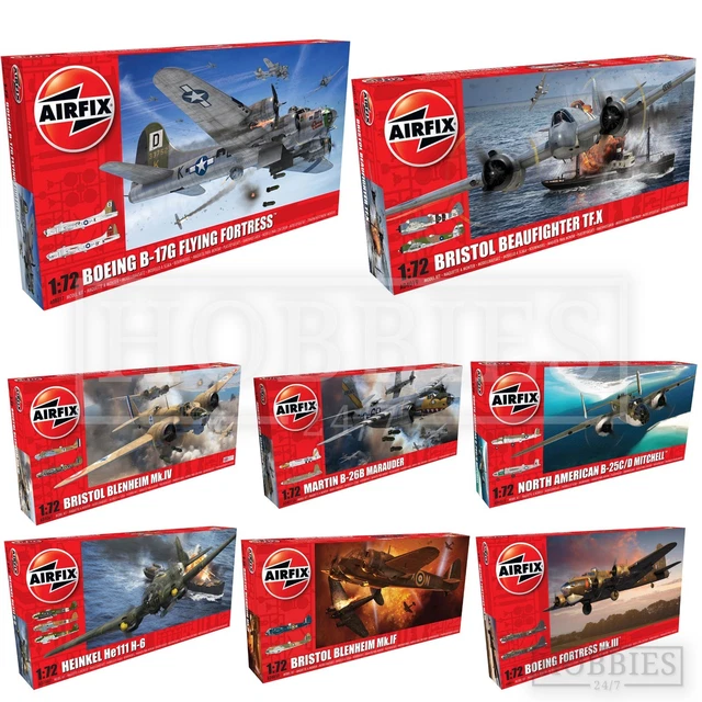AIRFIX 172 WW2 Bomber Model Kits Flying Fortress Heinkel Bristol Avro