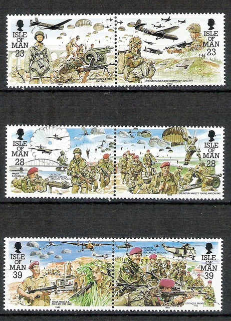 ÎLE DE MAN #4série 531/36 Parachutistes N**, VF MNH bonne côte